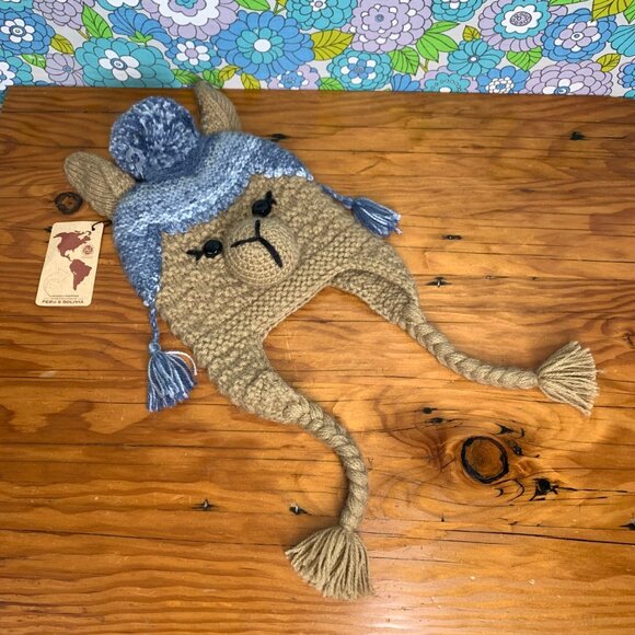 ##NWTS##  Andes Gifts Kids Llama Hat - Picture 1 of 3